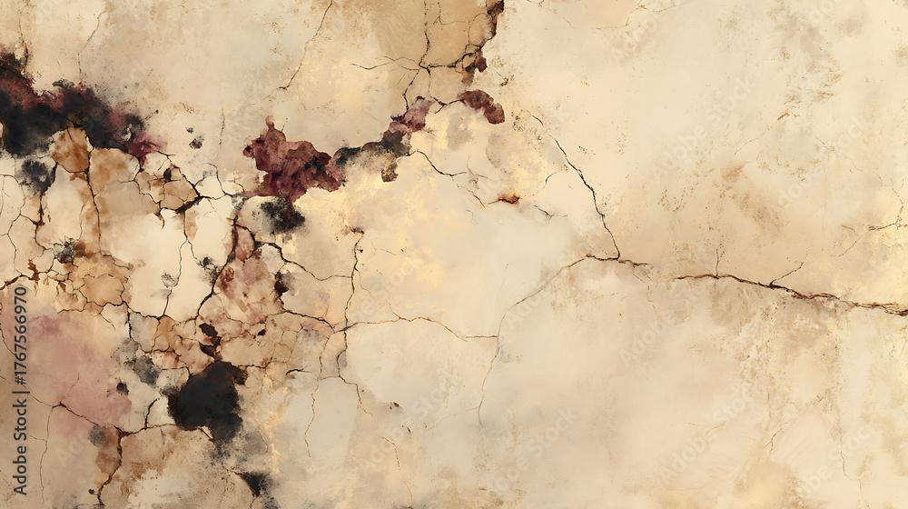 Naklejka premium Organic Crackle Abstract Grungy Earth Tones Texture Background Design