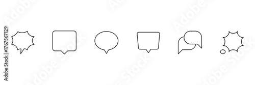 Popup bubble line icons. Ideal for modern communication, Speech bubble, speech balloon, chat bubble and digital talk bubble icons. Vector illustration.