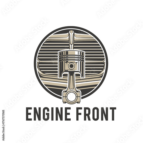 Engine Front Piston Radiator Grill Logo
