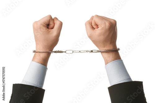 Businessman hands in handcu...