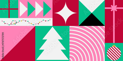 Merry Christmas and Happy New Year pattern background with decorative element design. Suitable for cover, poster, wallpaper, packaging and card. Vector