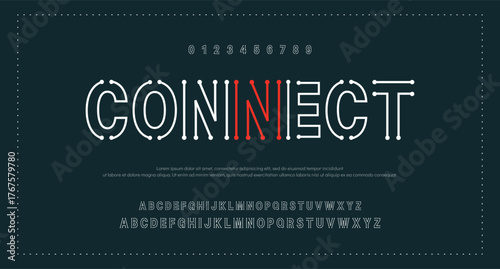 Double lines sans serif concept monogram font. Abstract regular uppercase sport and gaming fonts. Game logo design illustration