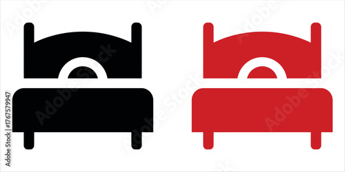 Minimalist Simple Single Bed Glyph Icon Vector Illustration. Essential for Hotel, Airbnb, Bedroom Furniture, Sleep, and Accommodation UI/UX Design.