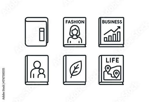 simple outline stroke icon isolated on white background back issue archive copy fashion periodical issue business magazine issue parenting magazine environmental journal issue regional