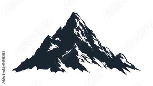 Silhouette of a majestic mountain range with jagged peaks and a dramatic sky, perfect for outdoor adventures.