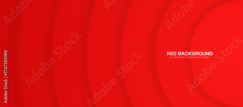 Vector morphing layered blurred concentric structure vibrant red wide abstract background. 3d surface with depth of field effect dynamic futuristic style backdrop for digital layouts, design projects