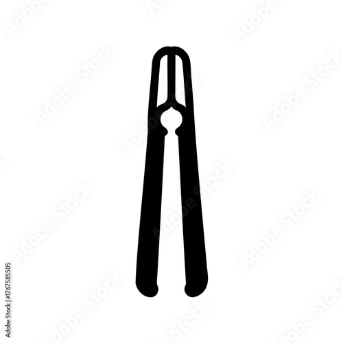 Stylized silhouette of a tweezer like implement used for various purposes