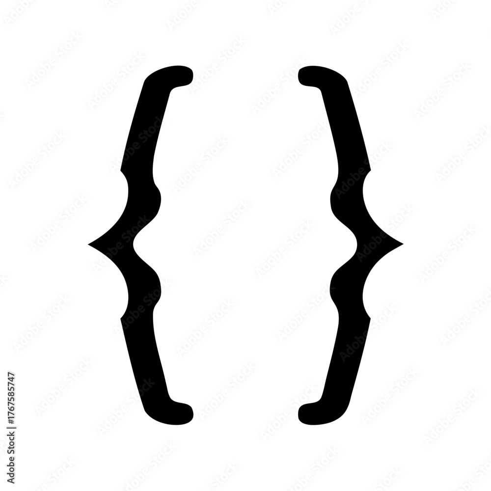 Naklejka premium Fancy curly brackets in black, a pair of elegant mathematical symbols