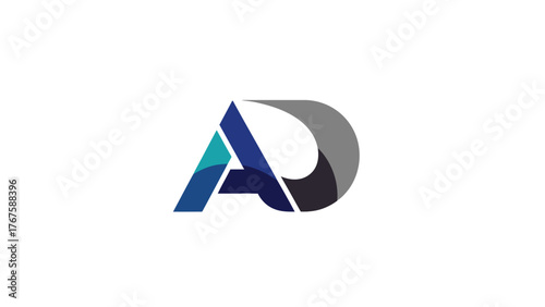 Modern abstract logo featuring a stylized "A" and "D" composition with a gradient color palette