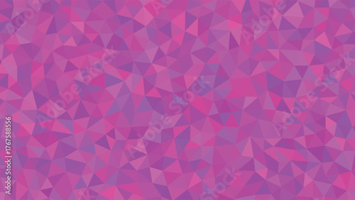 A vibrant abstract background composed of numerous small, interconnected triangles in varying shades of pink and purple.