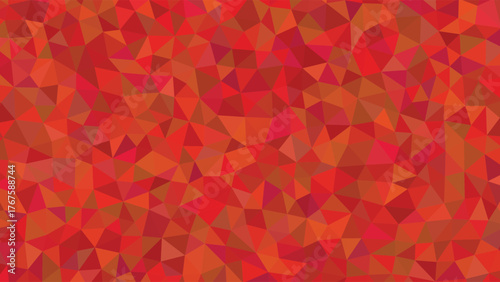 Abstract background composed of a mosaic of red and orange triangles.