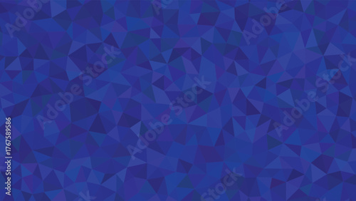 Dark blue abstract low-poly geometric background with a mosaic of triangular shapes and varying shades.