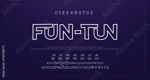 Creative Outline Double line monogram alphabet and tech fonts. Lines font regular uppercase and lowercase. Vector illustration.