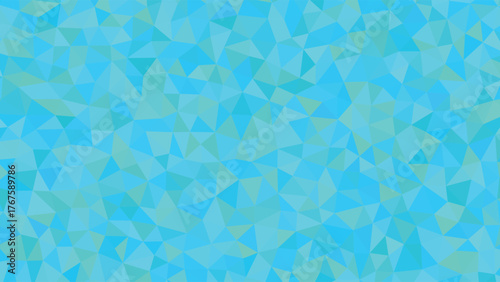 Abstract geometric background with triangles modern polygon mosaic pattern in shades of green and blue perfect for wa