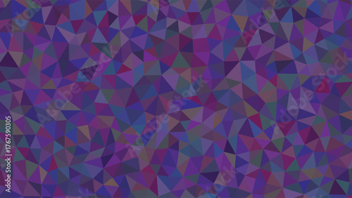 A vibrant abstract background composed of numerous small, irregular polygons in shades of purple, blue, and pink.
