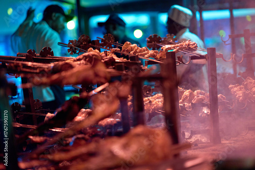 Nairobi, Kenya - October 18th 2025 - Giant meat Barbecue, chicken beef grill