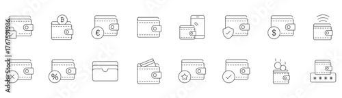 Wallet, credit card, contactless icon vector illustration