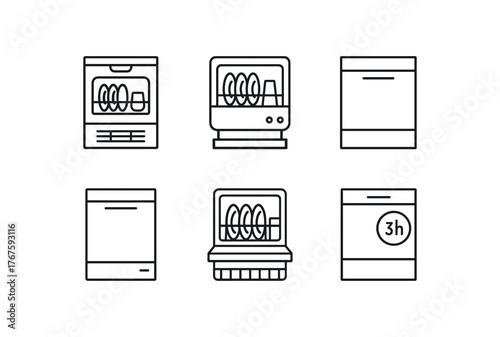 simple outline stroke icon isolated on white background under dishwasher countertop dishwasher built full size dishwasher slimline 18 inch unit stainless interior dishwasher delay start