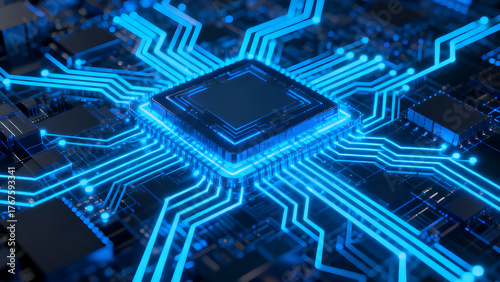 Wallpaper Mural Glowing Digital Circuit Background
 Torontodigital.ca