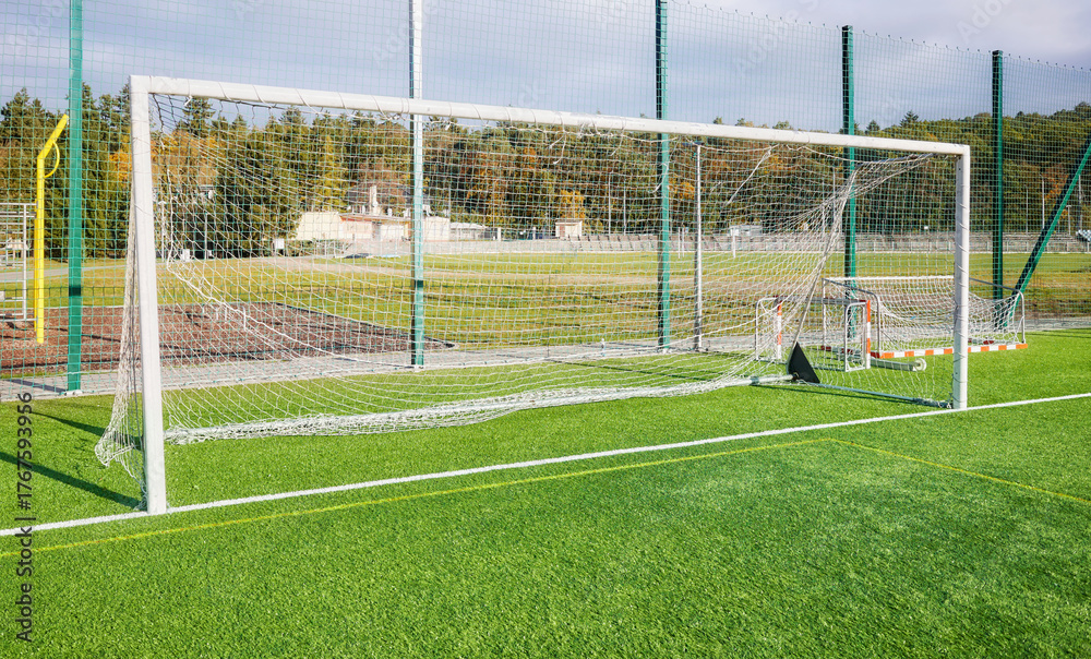 Fototapeta premium Photo of a soccer training field.