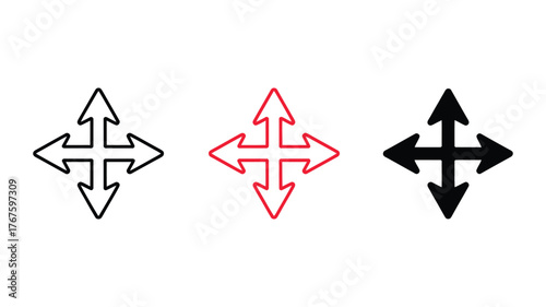 Navigation arrows in different styles for web design and user interface elements and direction indicators