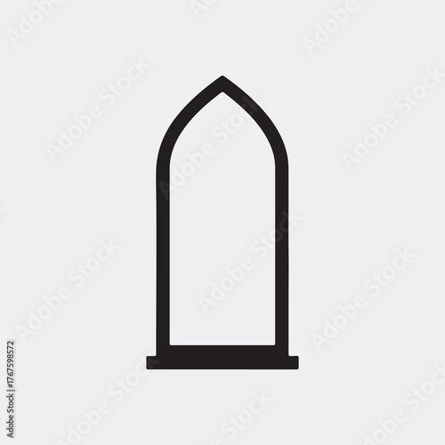 Pointed Arch Silhouette – Gothic Window Vector