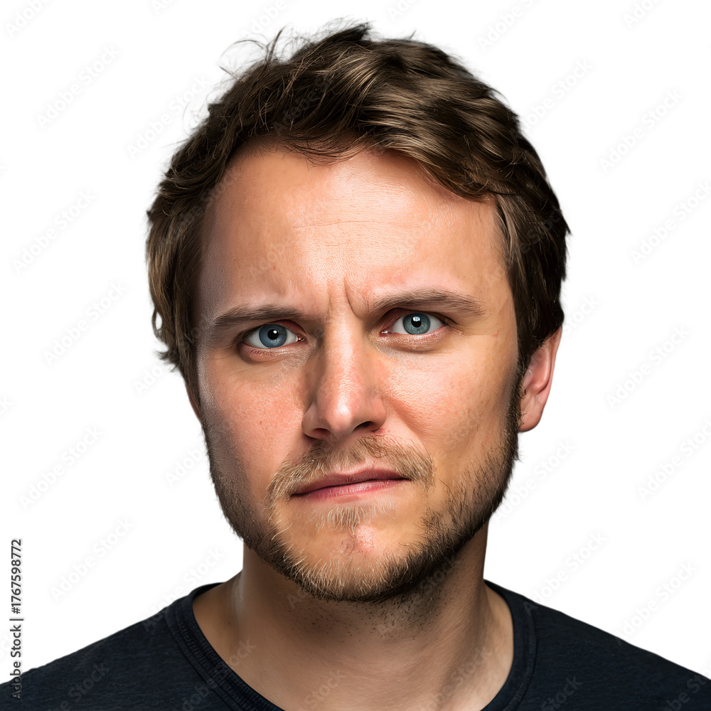 Fototapeta premium Dual Expression Male Portrait PNG