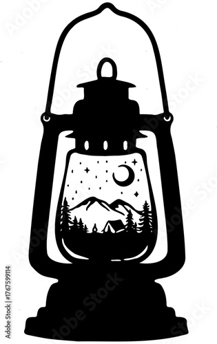 old fashioned lantern vector