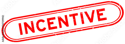 Grunge red incentive word rubber seal stamp on white background