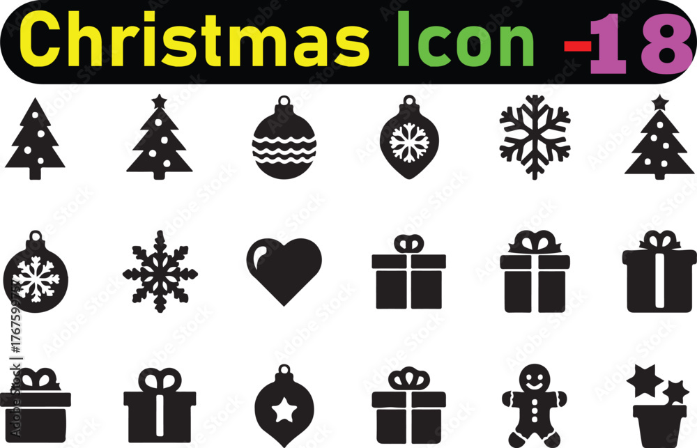Fototapeta premium christmas icons set