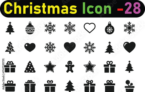 christmas icons set