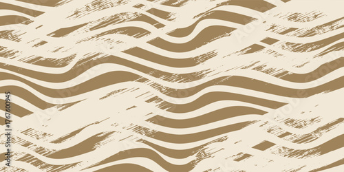 Vector background of abstract wavy lines. Brown and yellow waves pattern.