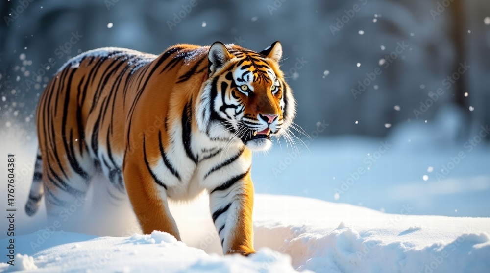 Obraz premium a siberian tiger on the snow