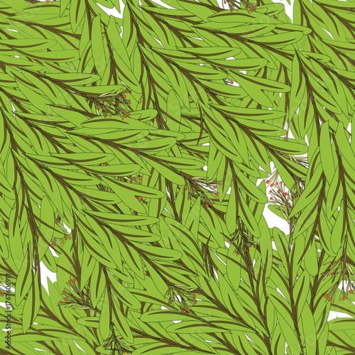 seamless pattern with green leaves