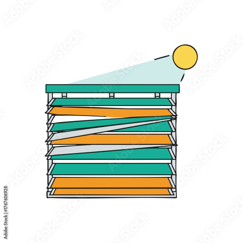 Sunlight hitting a window with adjustable blinds.