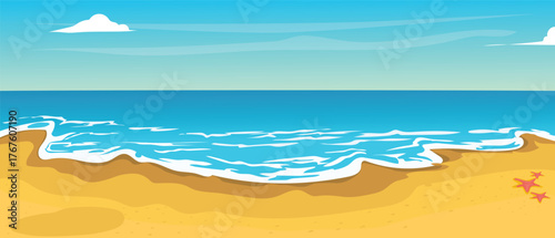 calm waves on the beach based on vector