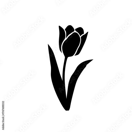 Elegant Tulip Flower Silhouette Vector Illustration for Spring