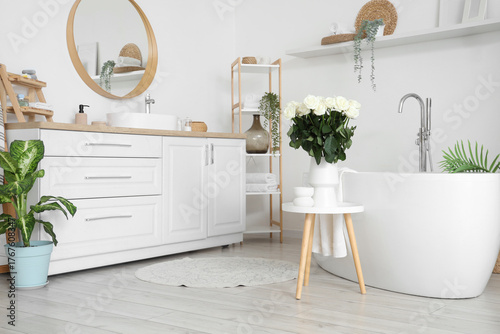 Interior of light room with...