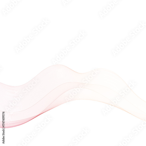 Light waves of pink glow on white background. Eps 10