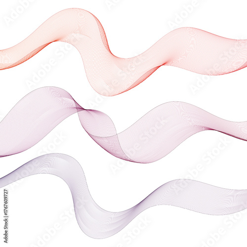 Red and purple abstract waves demonstrate dynamic fluid energy and motion design. Eps 10