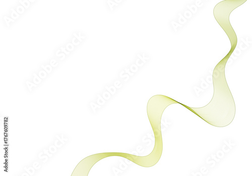 A single vertical olive-green wave creates a minimalist, fresh background composition. Eps 10