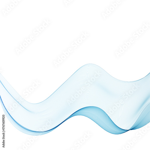 A single elegant transparent blue wave creates a clean and modern vector background. Eps 10