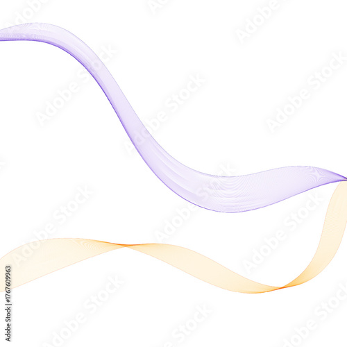 Contrast of two waves: purple and orange demonstrating a harmonious abstract movement. Eps 10