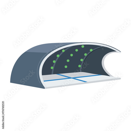 A stylized of a sports stadium or arena.