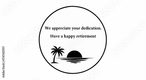 Celebrate retirement with a tropical sunset appreciation message