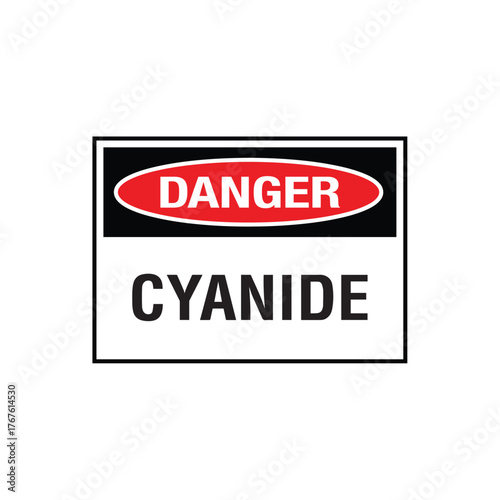 Danger Cyanide Sign: Mandatory Warning Banner for High Toxicity Chemical Hazard Warning