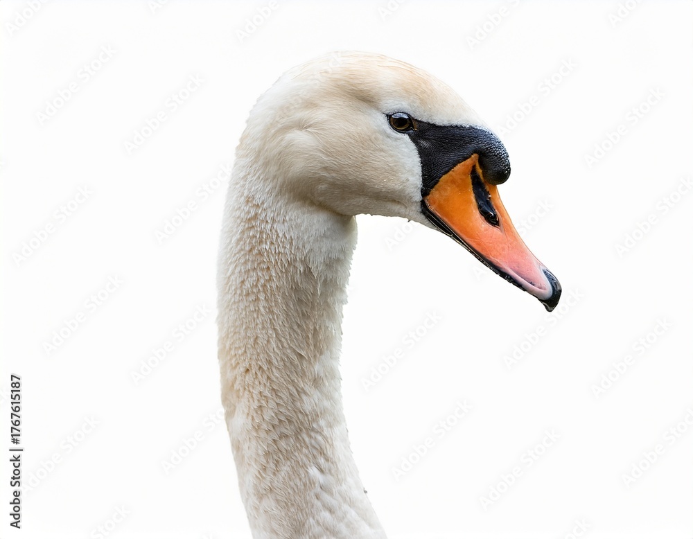 Fototapeta premium a swan isolated on white