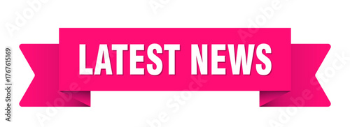 latest news ribbon isolated on transparent background. latest news ribbon