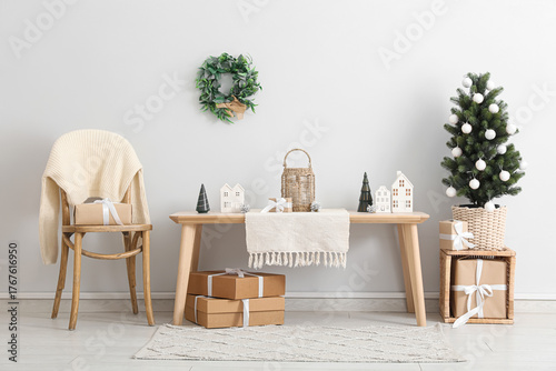 Interior of light room with...