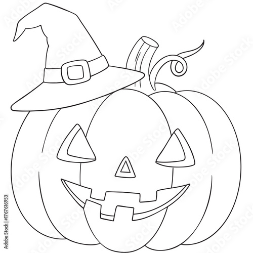 halloween pumpkin with a hat